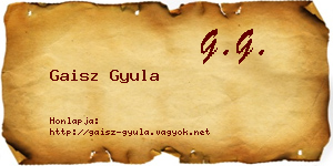 Gaisz Gyula névjegykártya