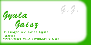 gyula gaisz business card